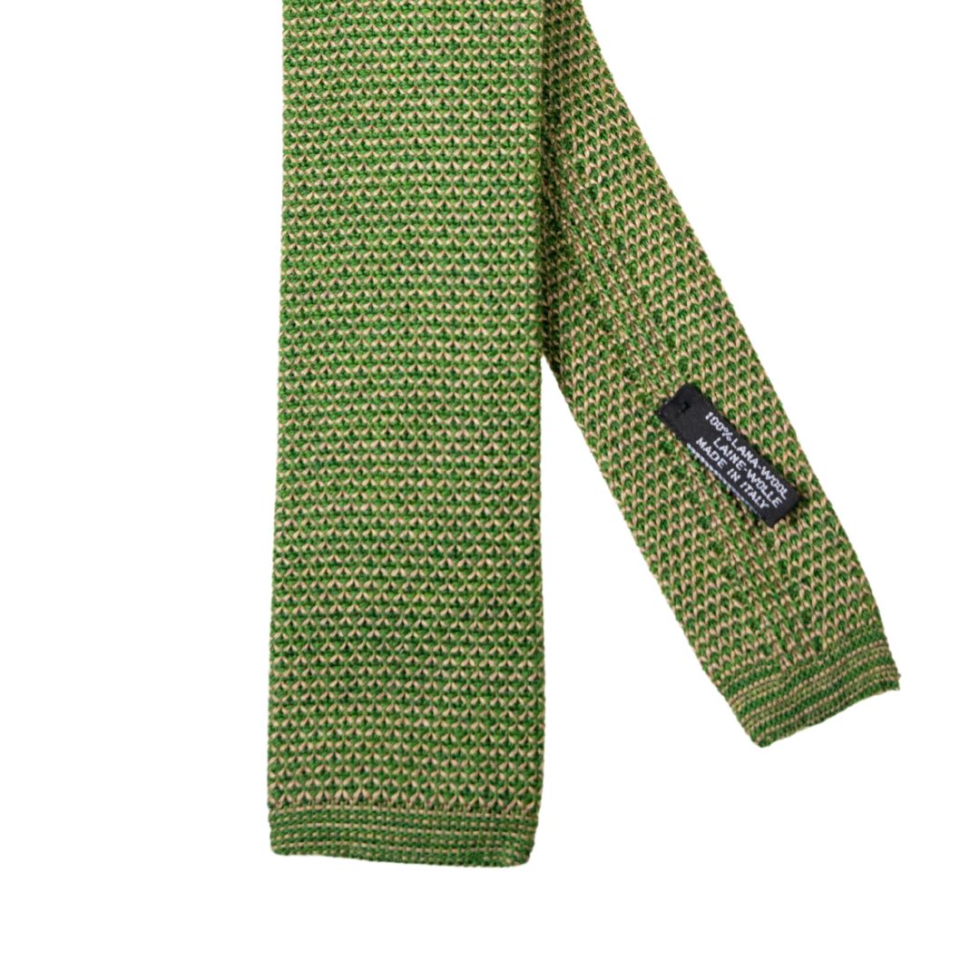 Cravatta uomo tricot in lana motivo zig-zag