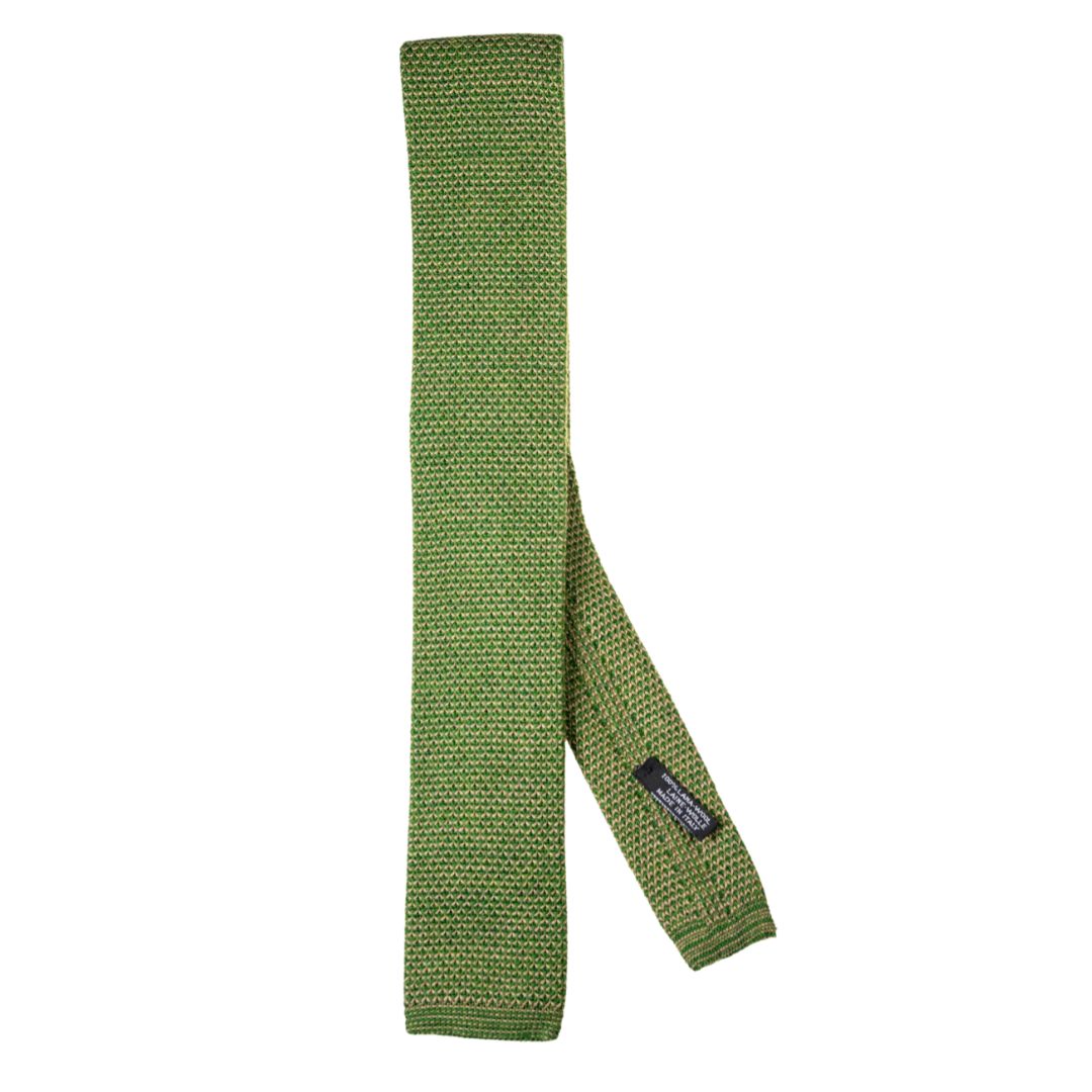 Cravatta uomo tricot in lana motivo zig-zag
