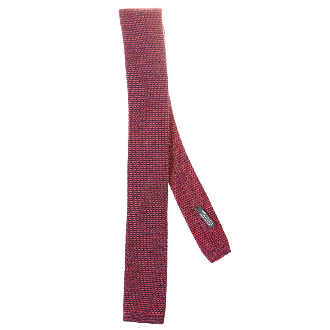 Cravatta uomo tricot in lana motivo zig-zag