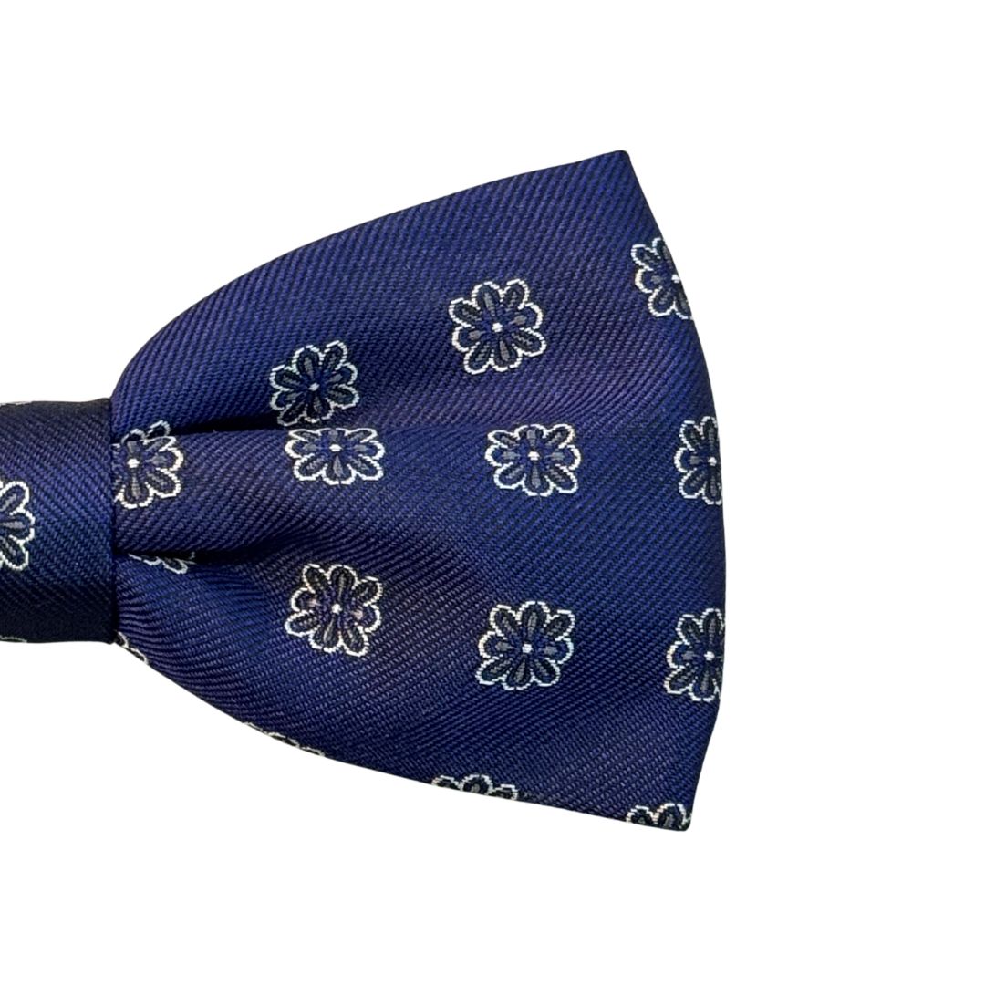 Papillon a fiori simmetrici in seta