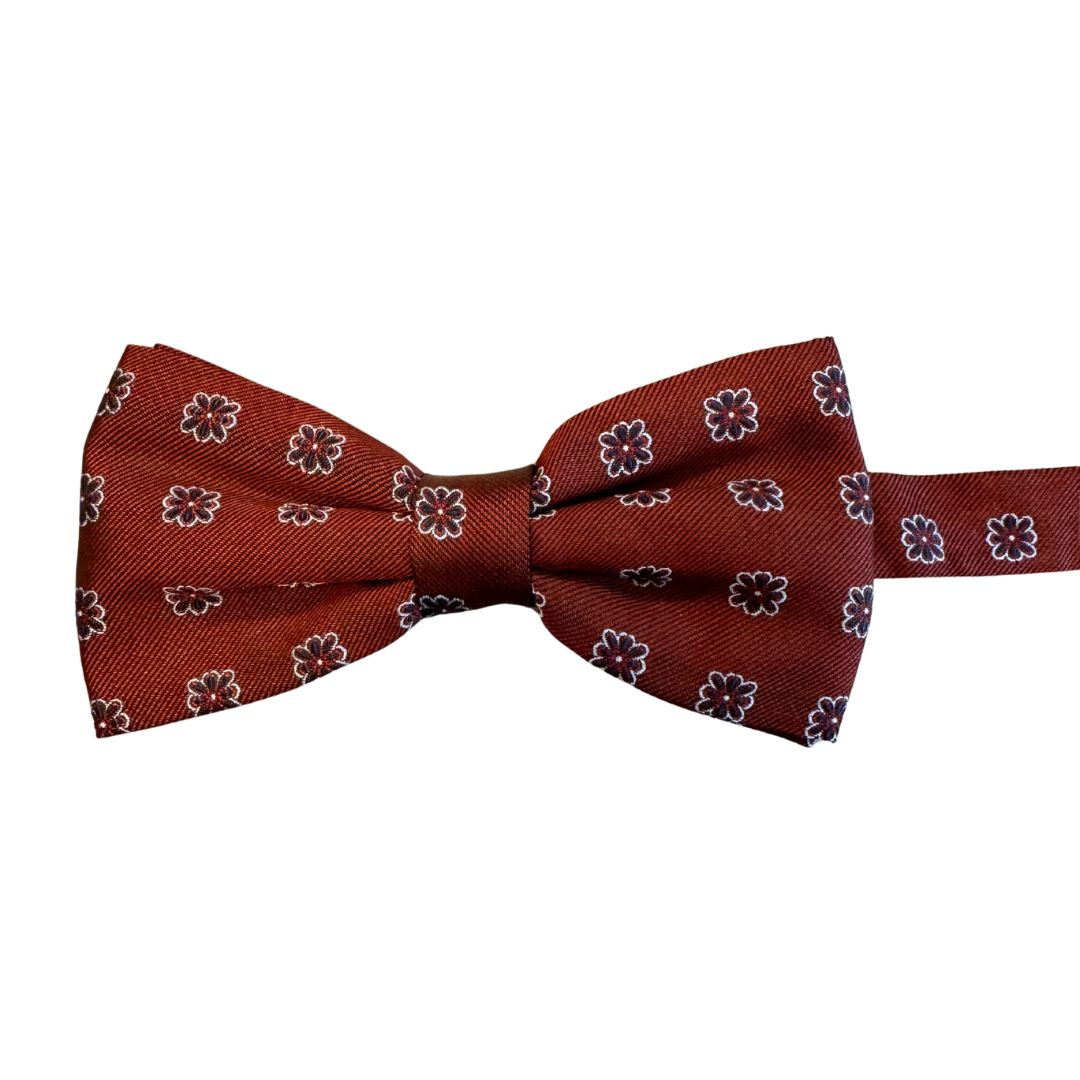 Papillon a fiori simmetrici in seta