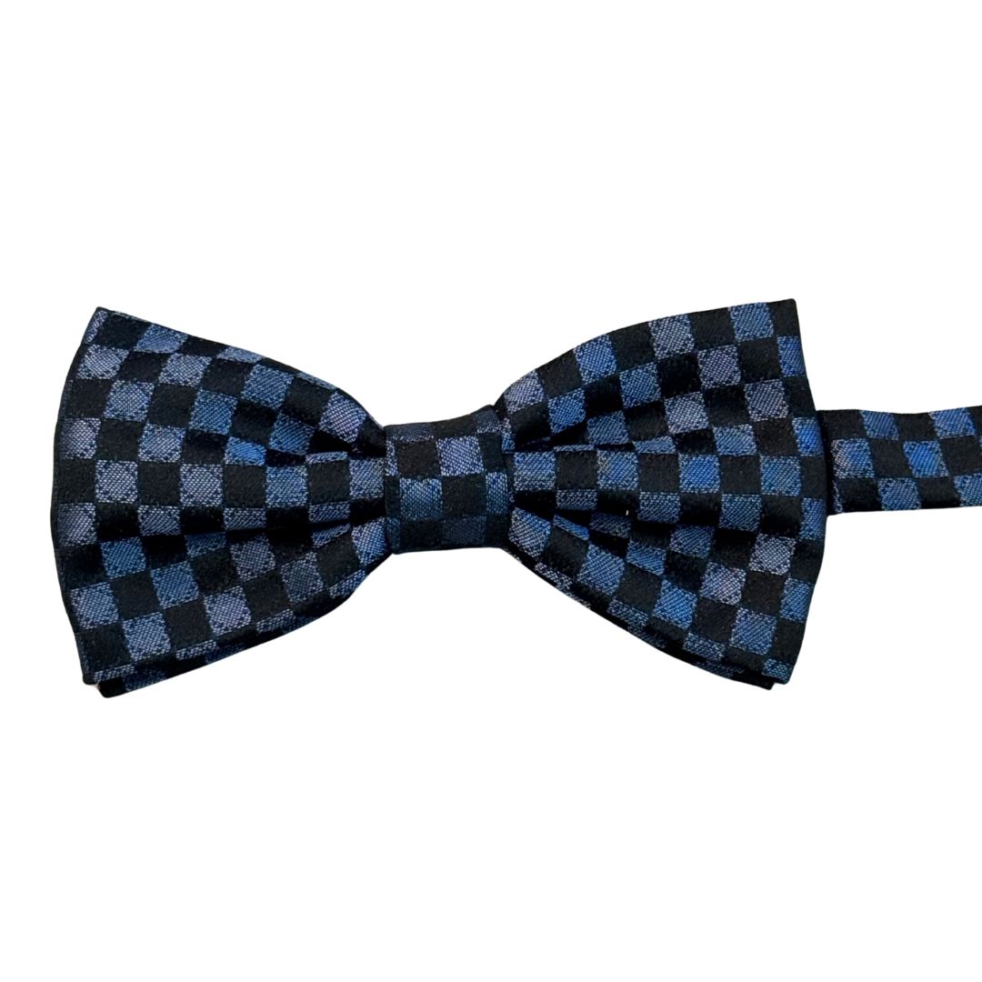 Papillon a scacchi con dettagli a cerchio in seta