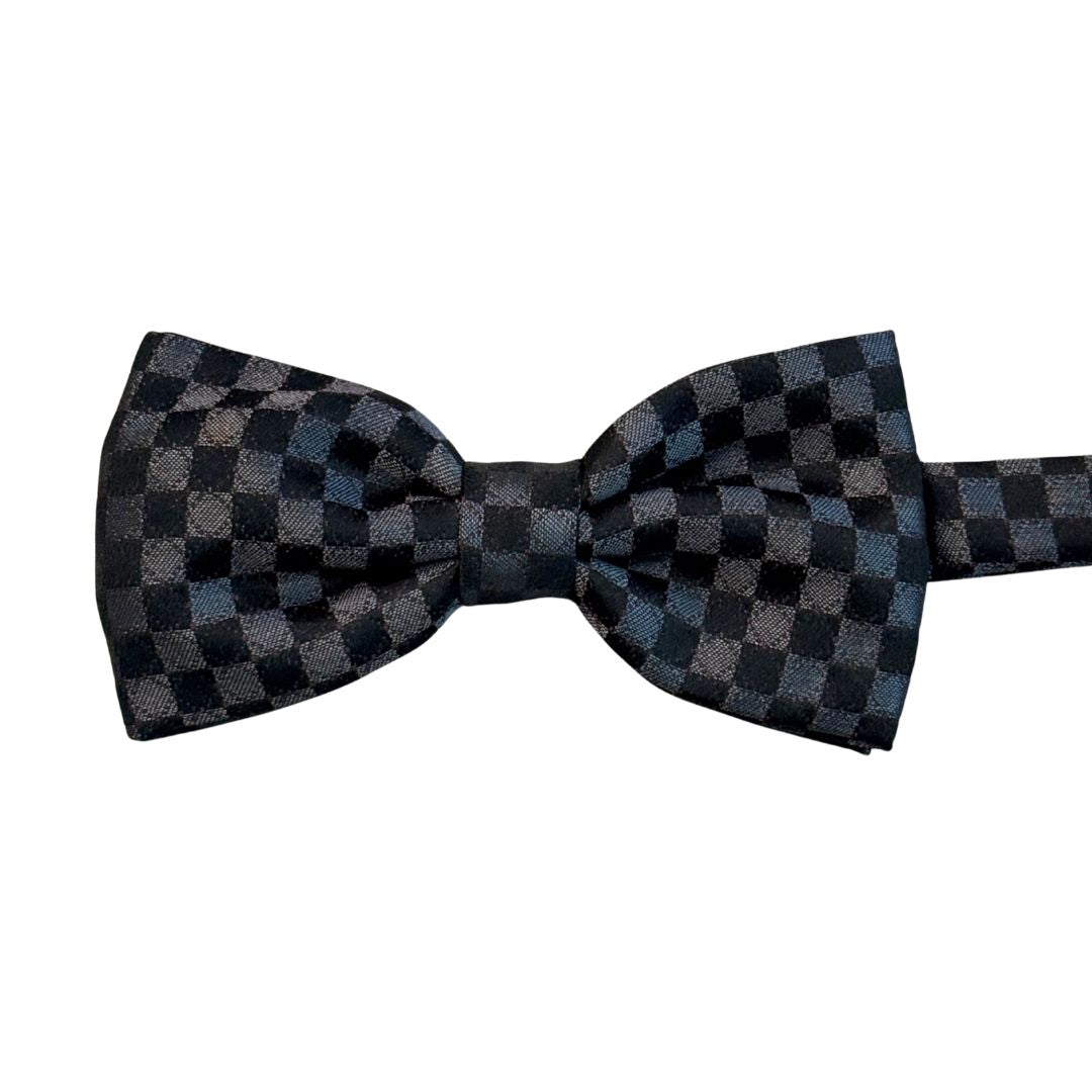 Papillon a scacchi con dettagli a cerchio in seta