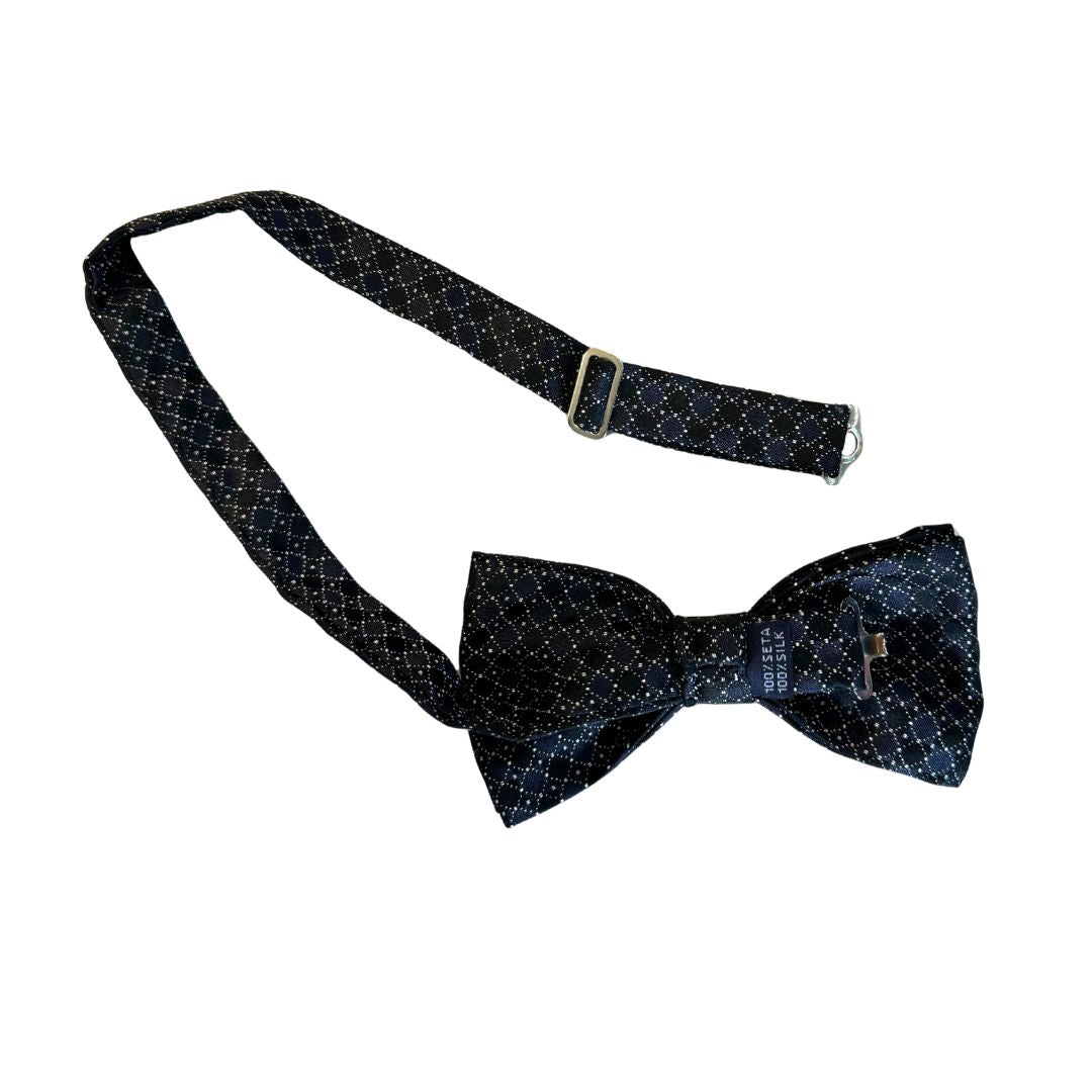 Papillon rombi e pallini in seta