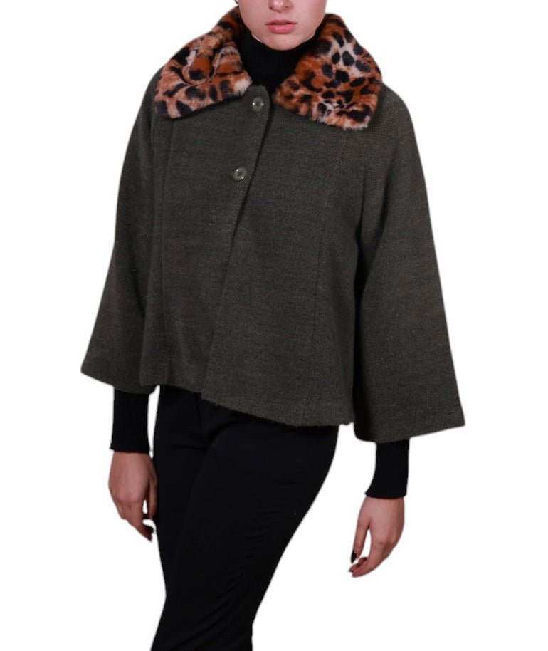 Cappa collo in pelliccia maculata