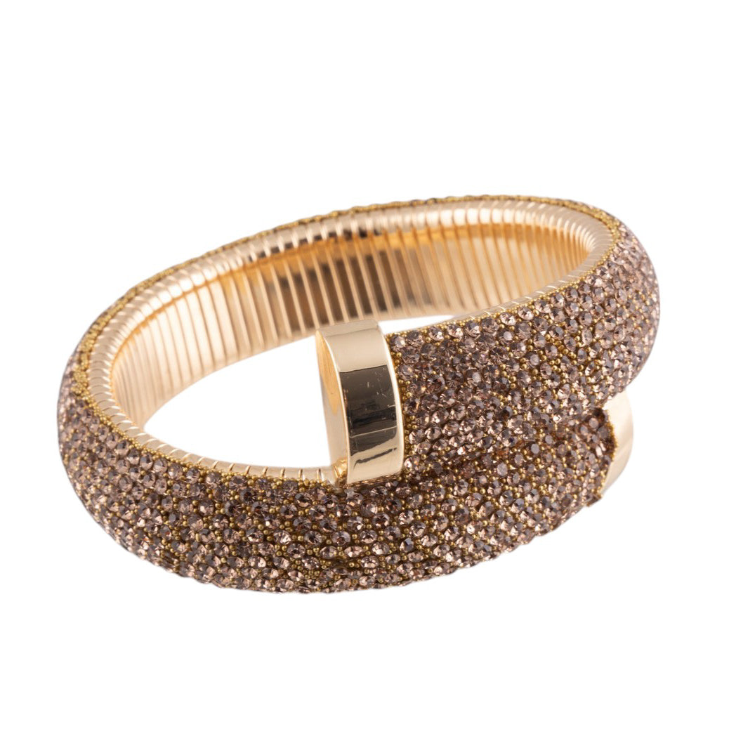 Bracciale spirale con strass