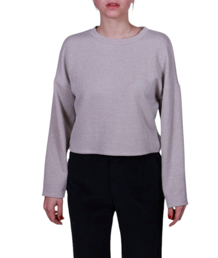 Maglia donna lurex girocollo