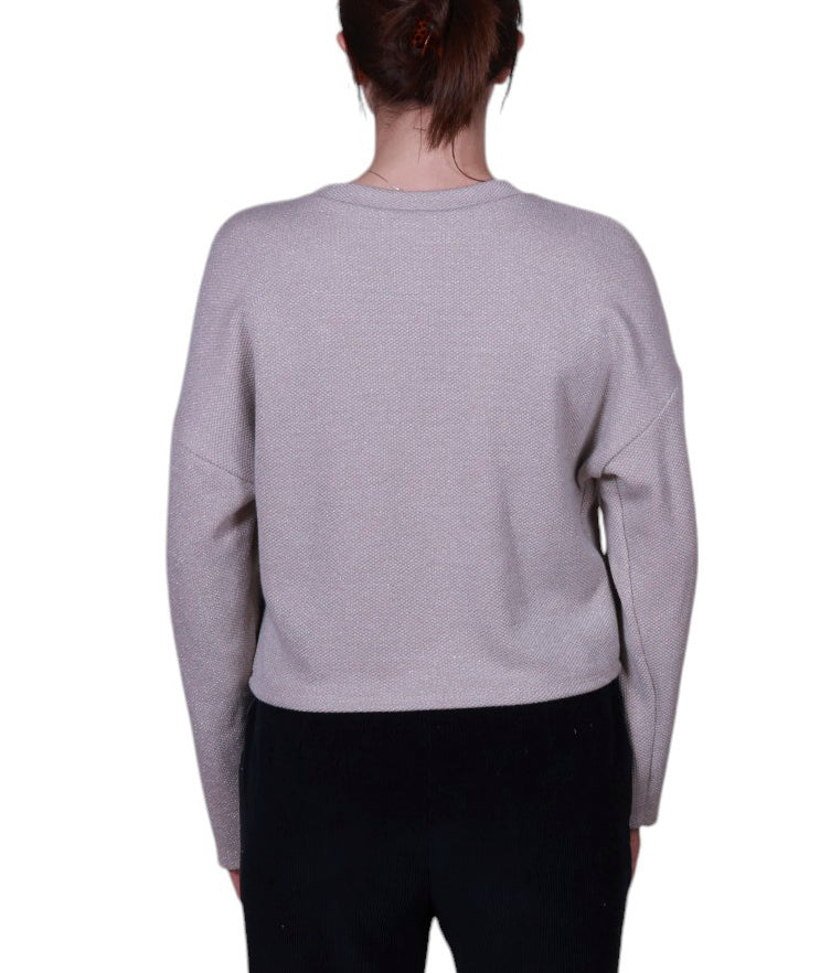 Maglia donna lurex girocollo