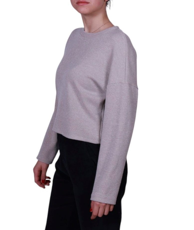 Maglia donna lurex girocollo