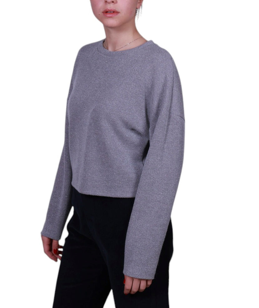 Maglia donna lurex girocollo