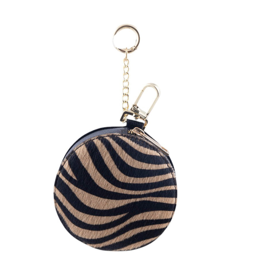 Portachiavi/Portamonete in pelle e cavallino