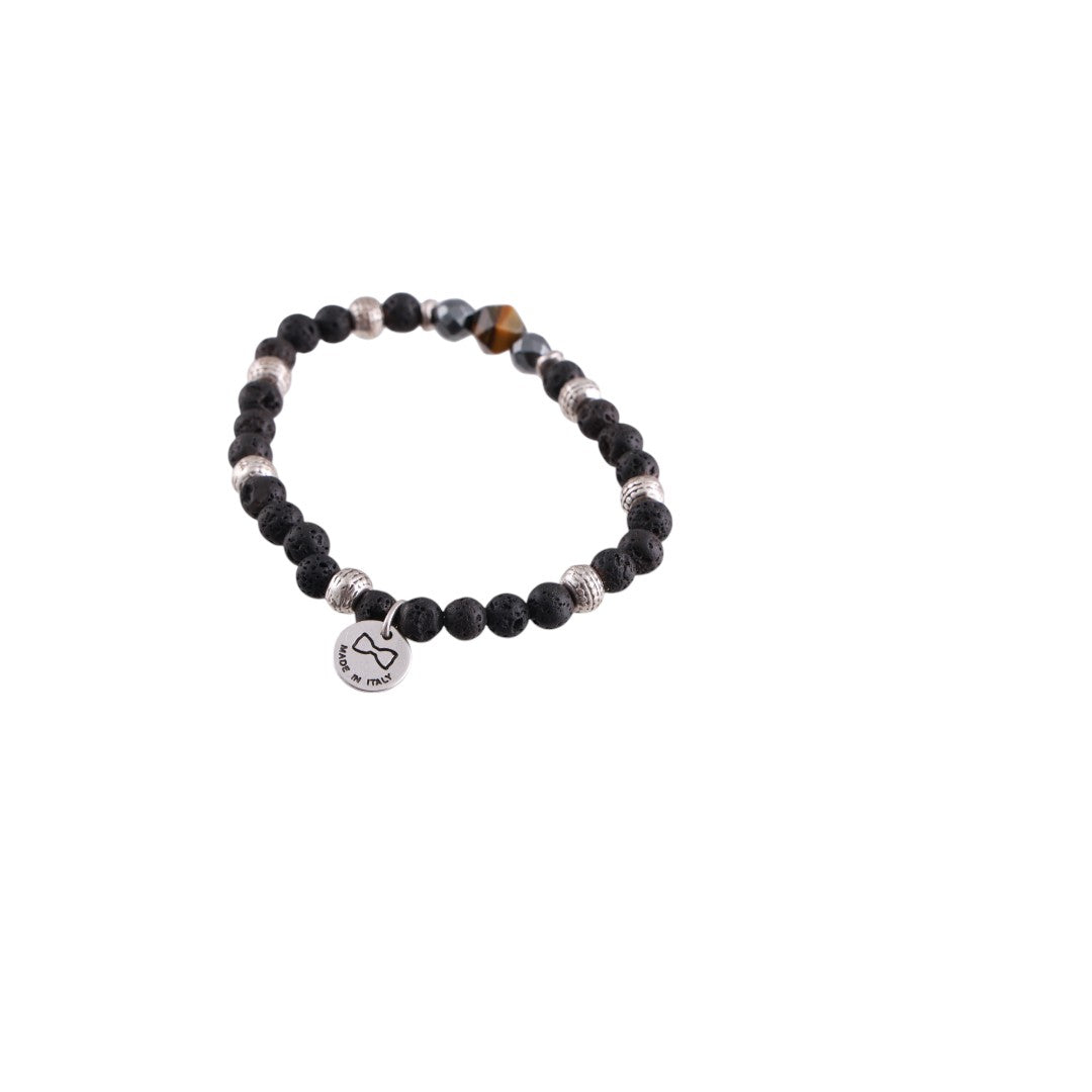 Bracciale uomo elastico con pietre dure