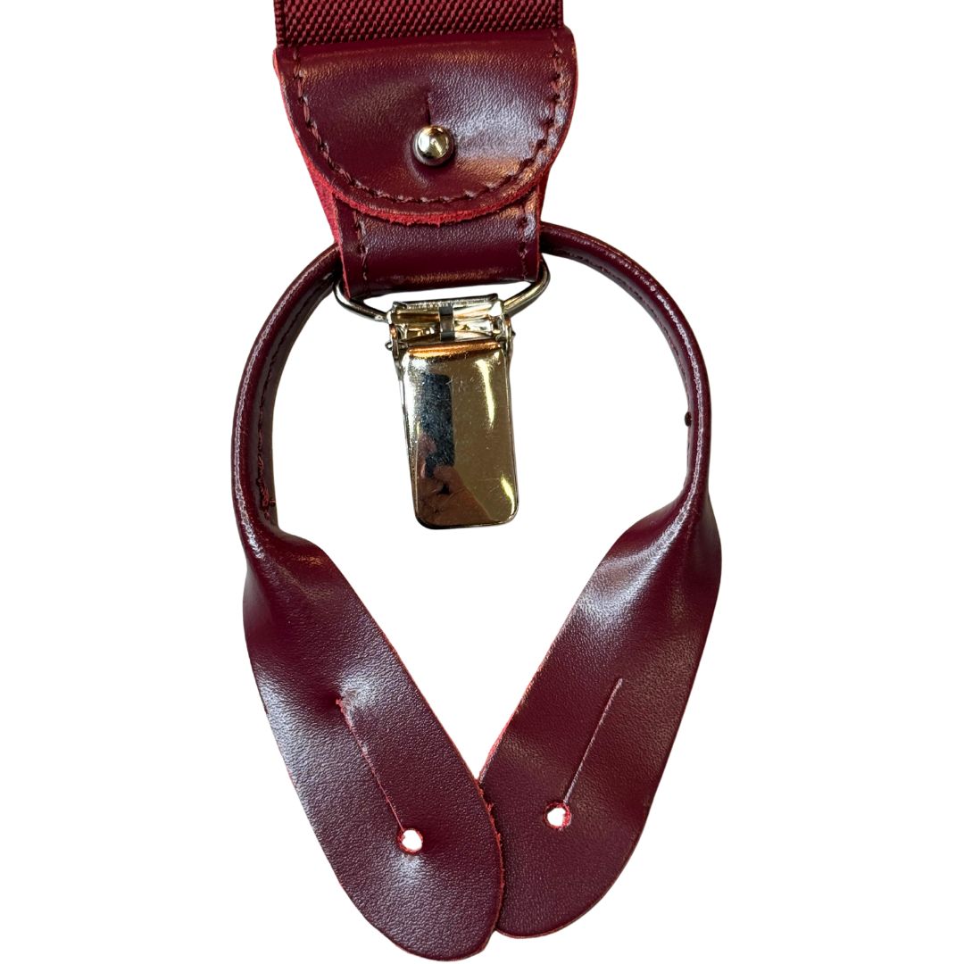 Bretelle da uomo monocolore con clips e bottoni