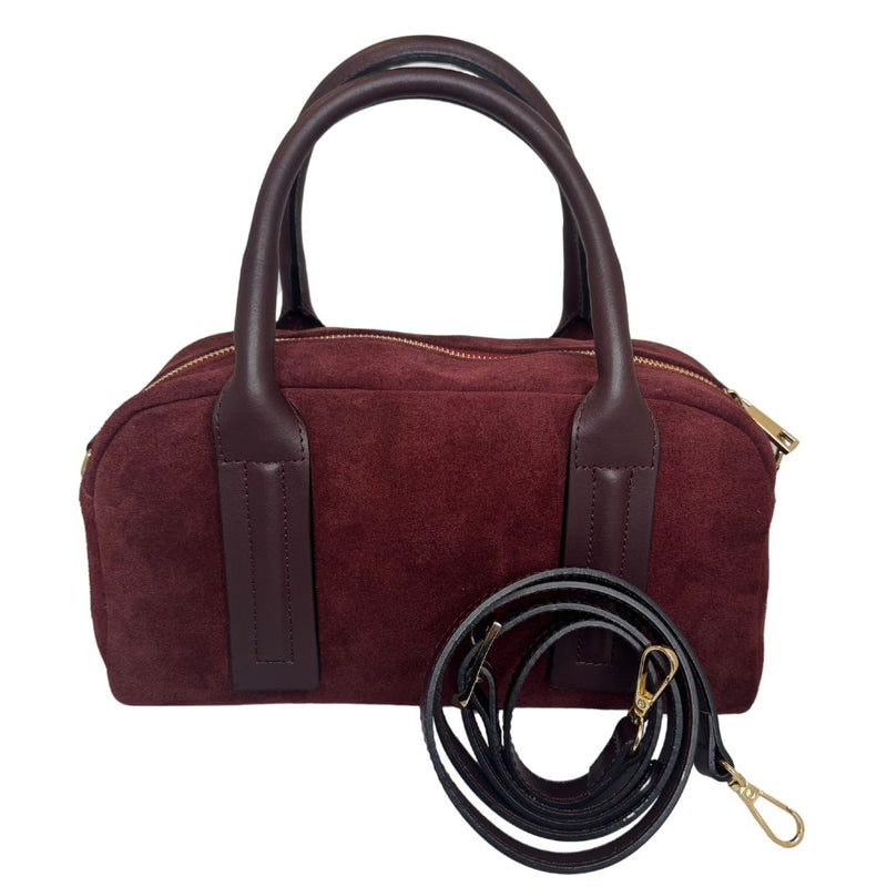 Borsa bauletto scamosciata