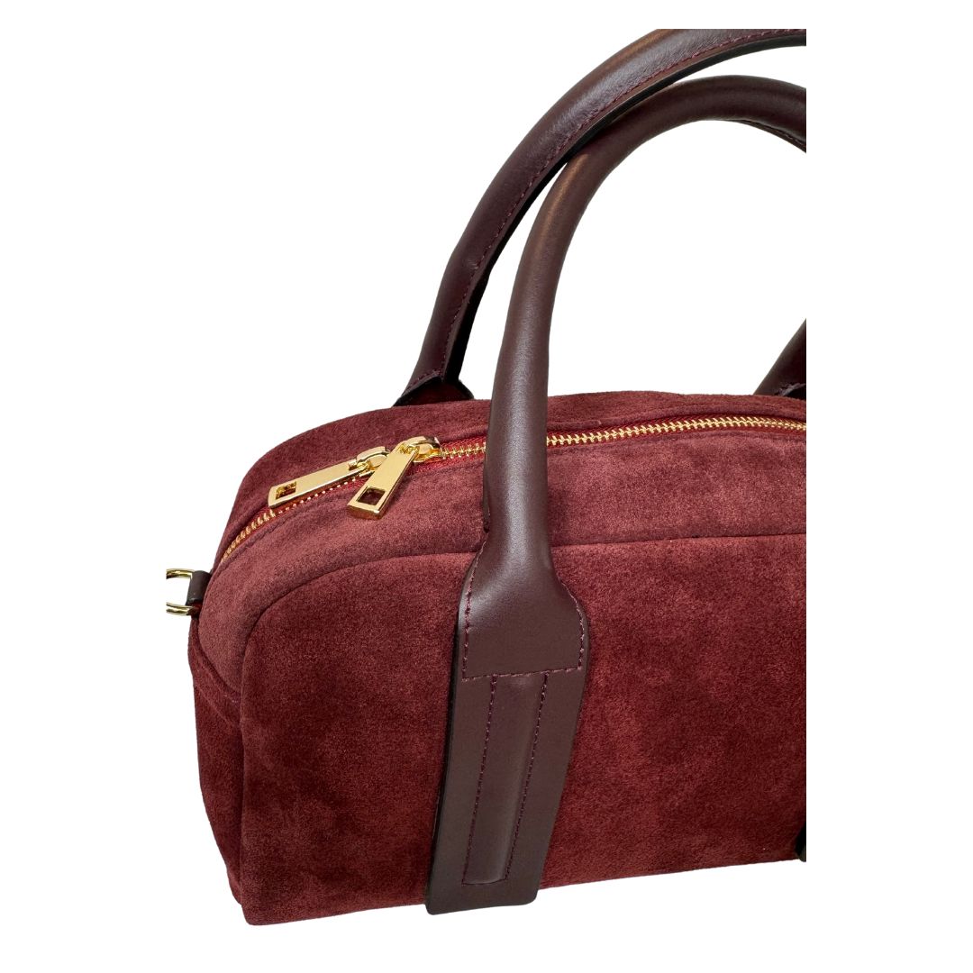 Borsa bauletto scamosciata