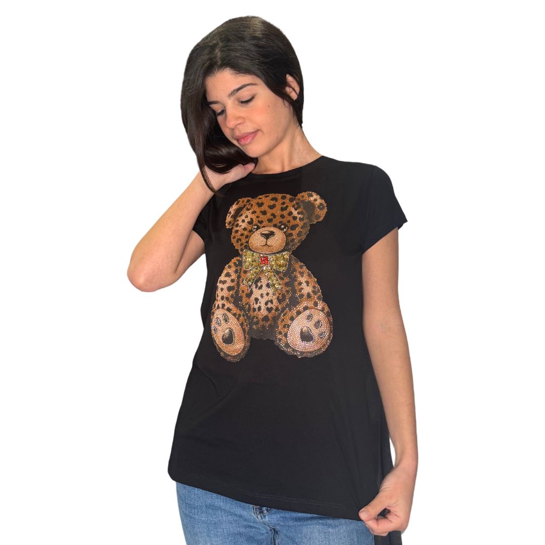 T-shirt orsetto pajettes