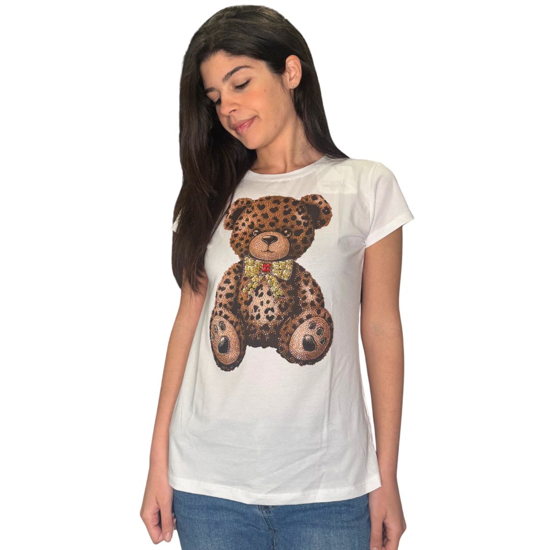T-shirt orsetto pajettes