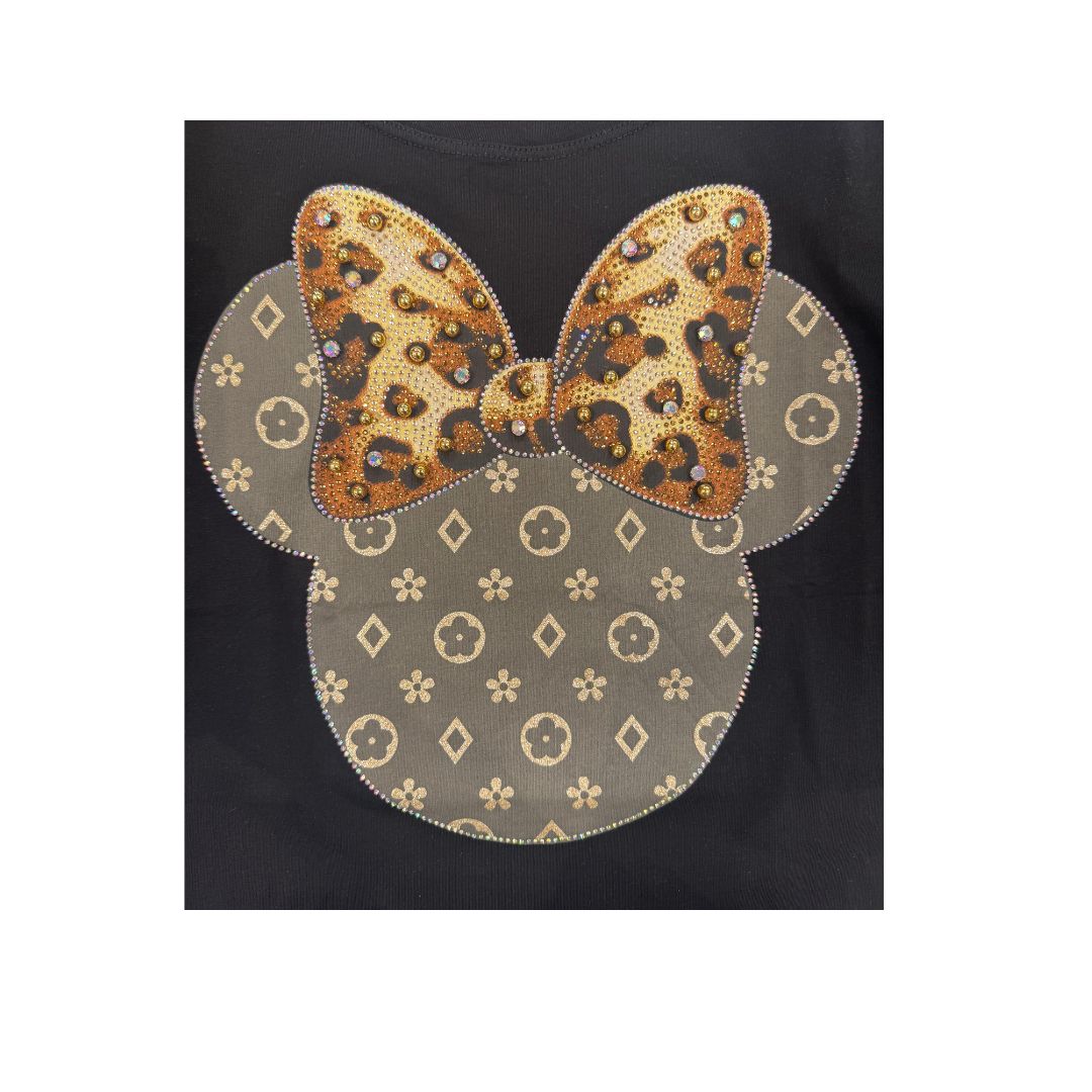 T-shirt Minnie lurex e strass