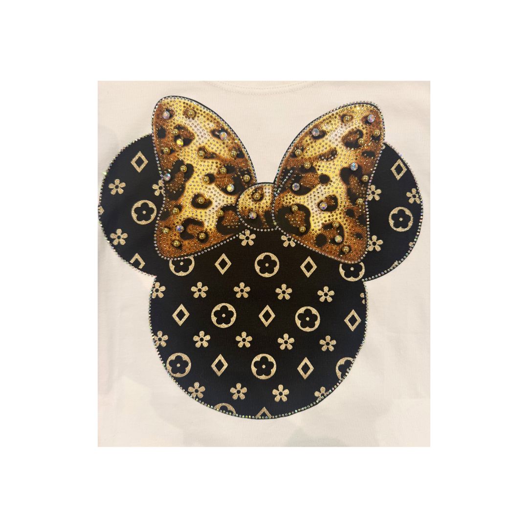 T-shirt Minnie lurex e strass