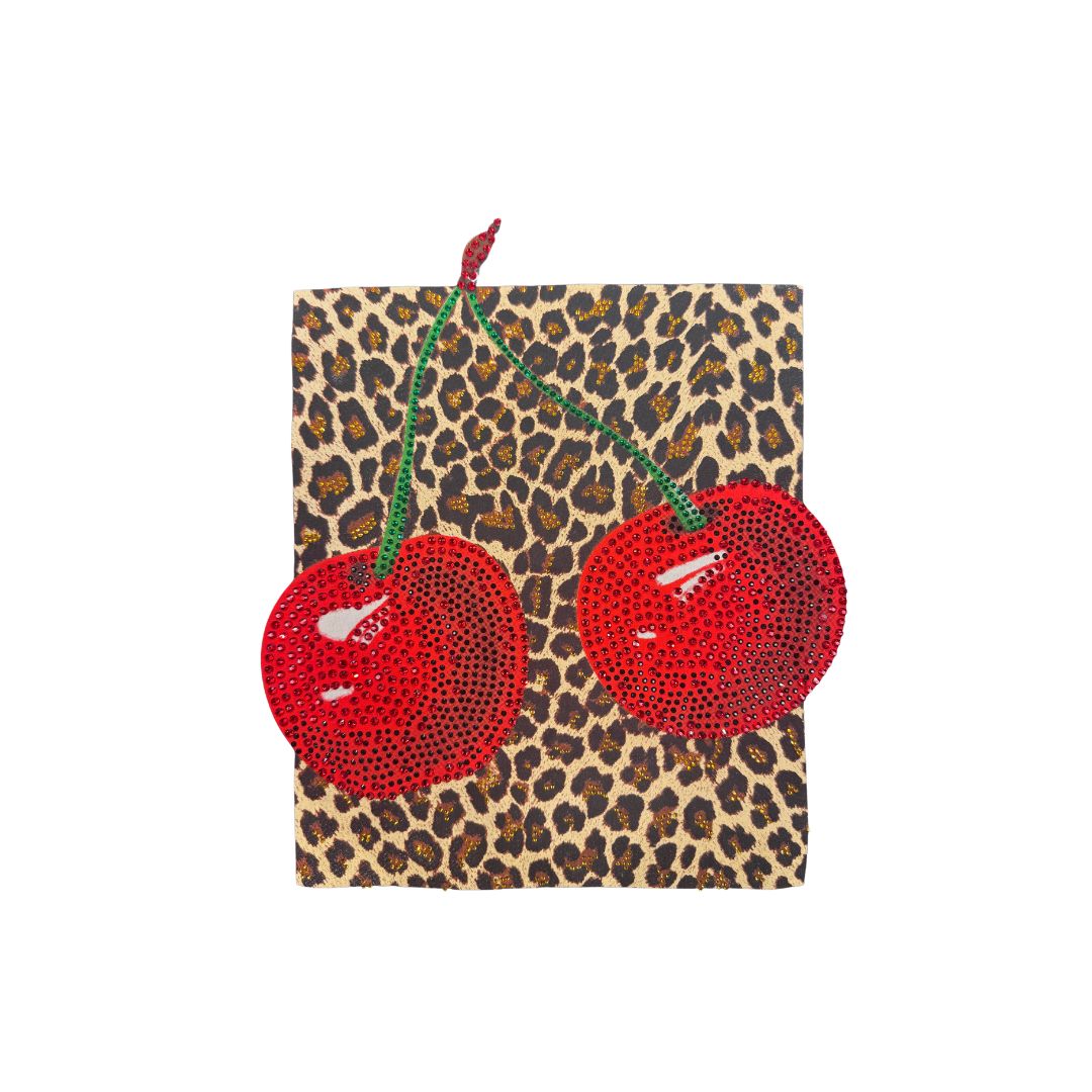 T-shirt ciliegia con strass