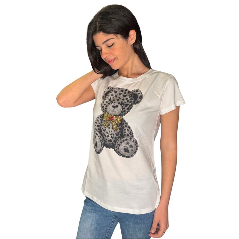 T-shirt orsetto grigio paillettes