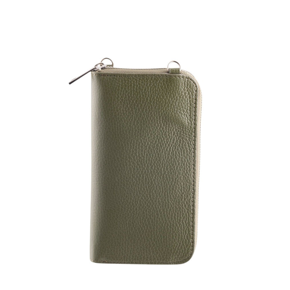 Tracolla portafoglio portacellulare in pelle