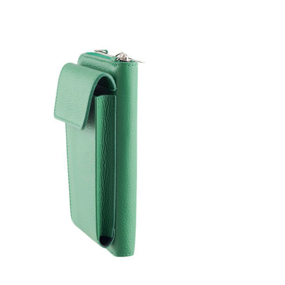 Tracolla portafoglio portacellulare in pelle