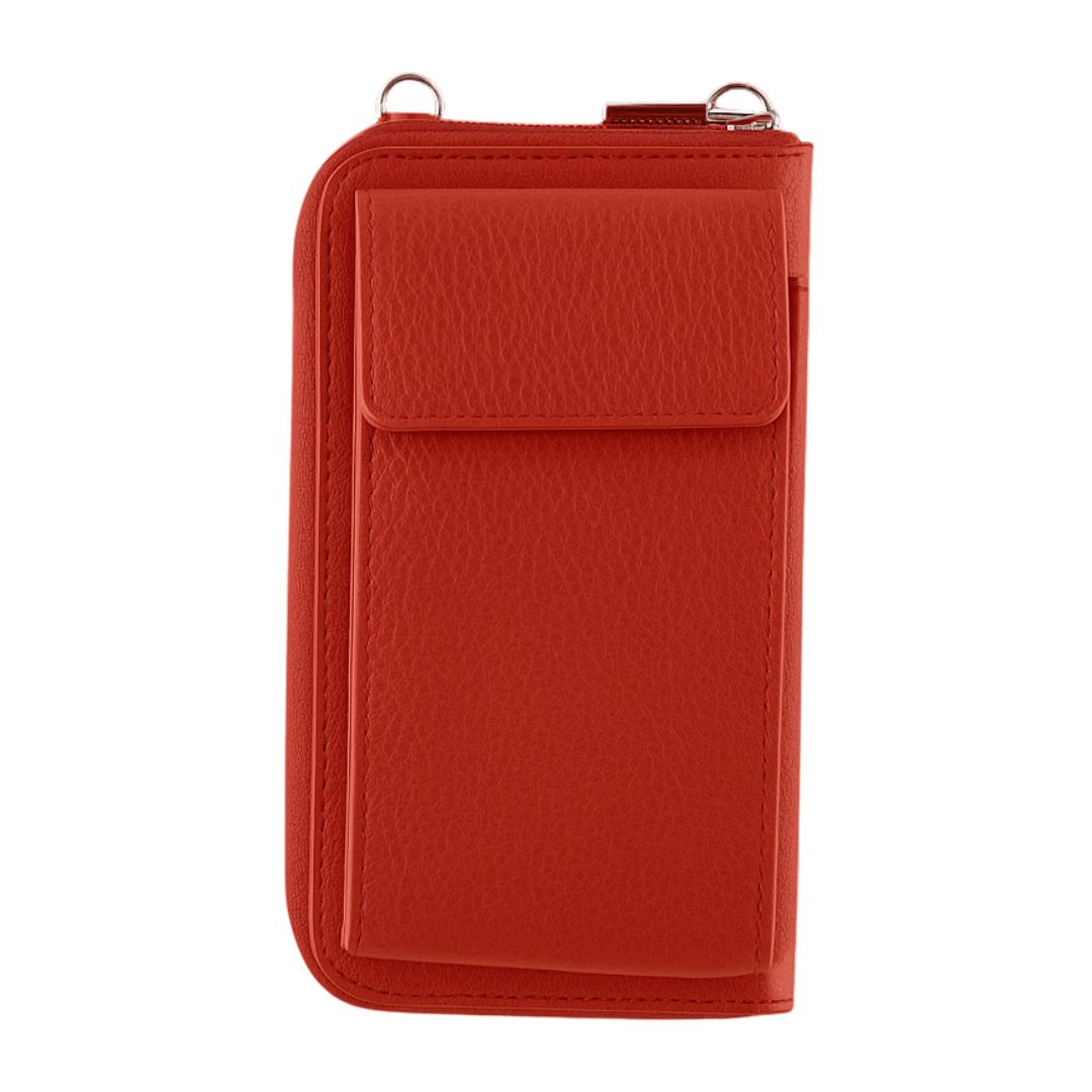 Tracolla portafoglio portacellulare in pelle