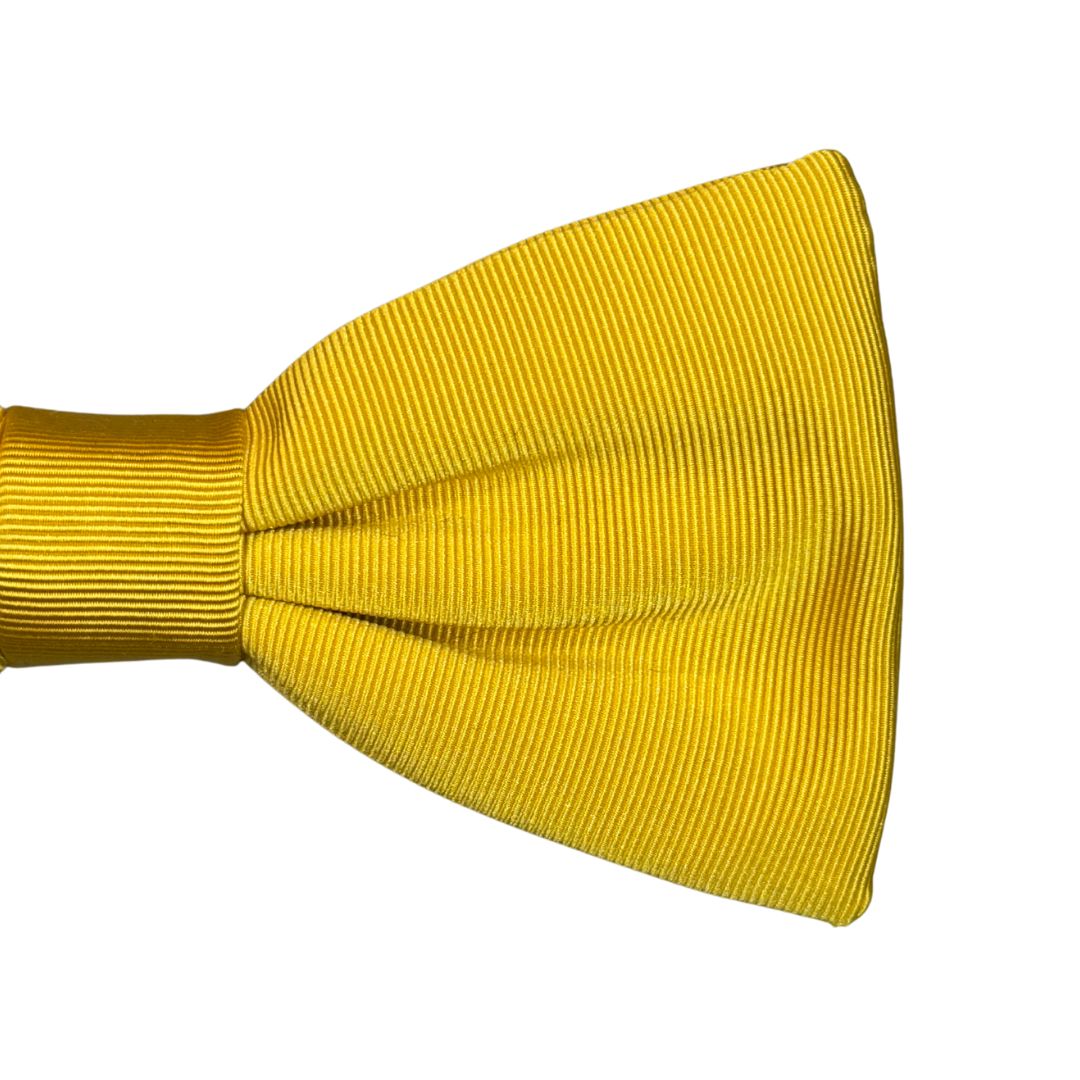 Papillon in faille di seta verticale rifinito a mano con profilo in tono