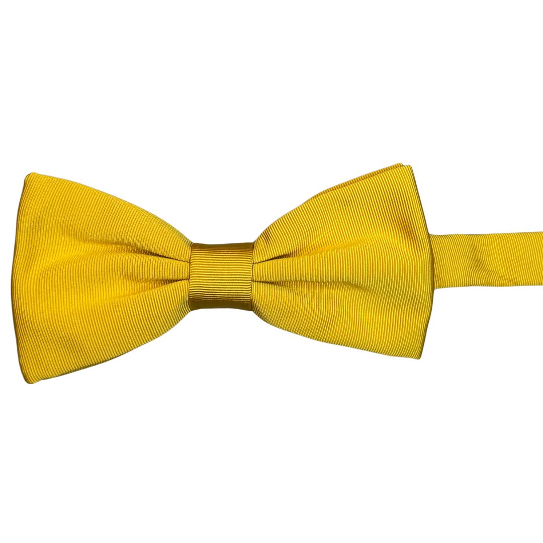 Papillon in faille di seta verticale rifinito a mano con profilo in tono