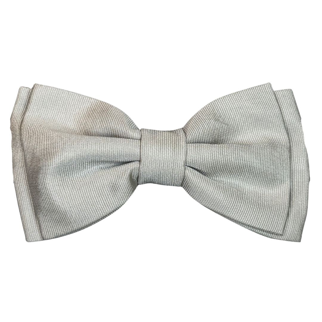 Papillon in faille di seta verticale rifinito a mano con profilo in tono