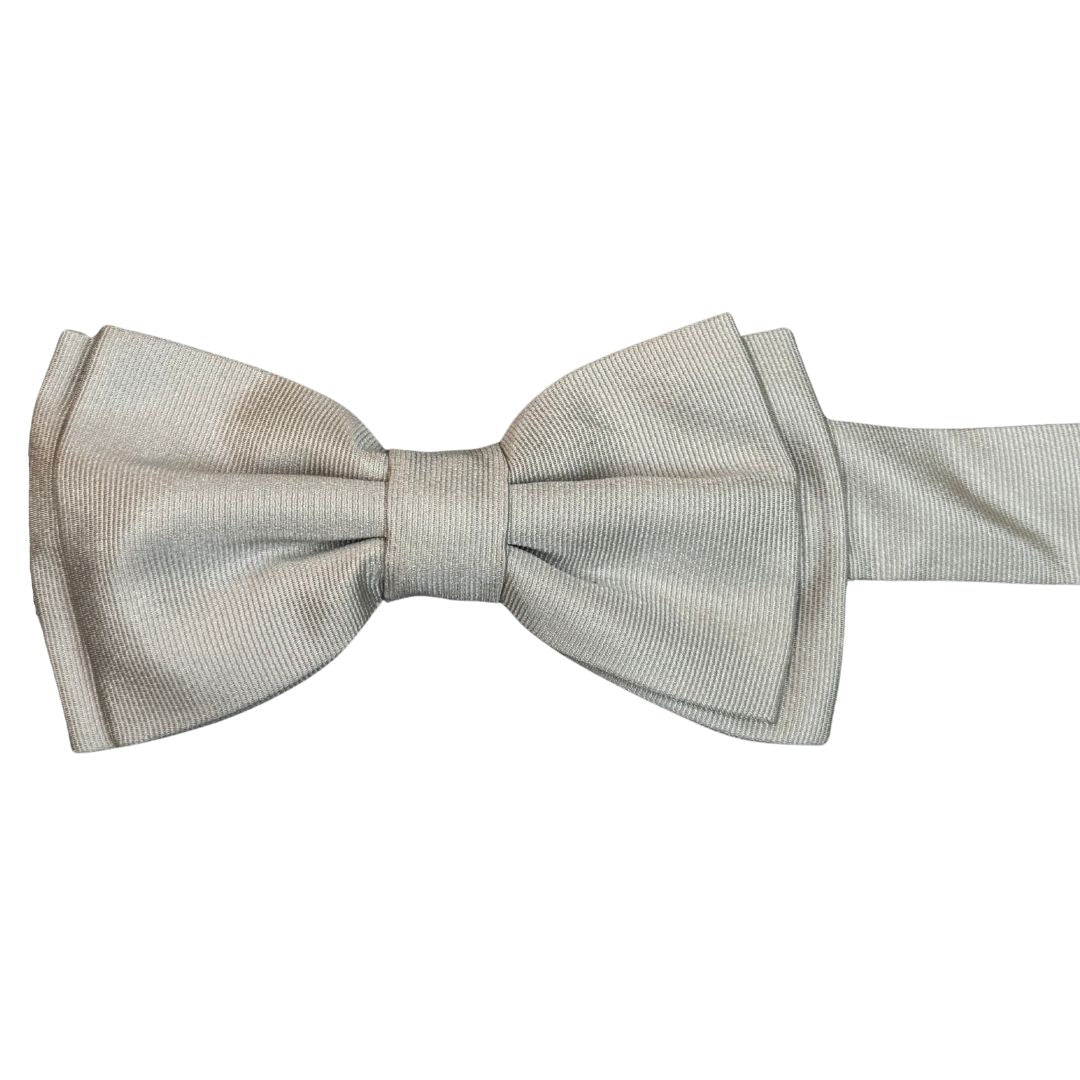 Papillon in faille di seta verticale rifinito a mano con profilo in tono