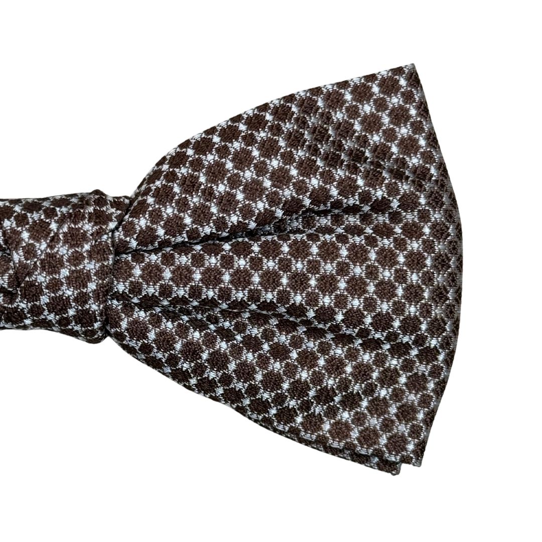 Papillon in seta jacquard disegni geometrici tessuto pregiato e nodo sartoriale