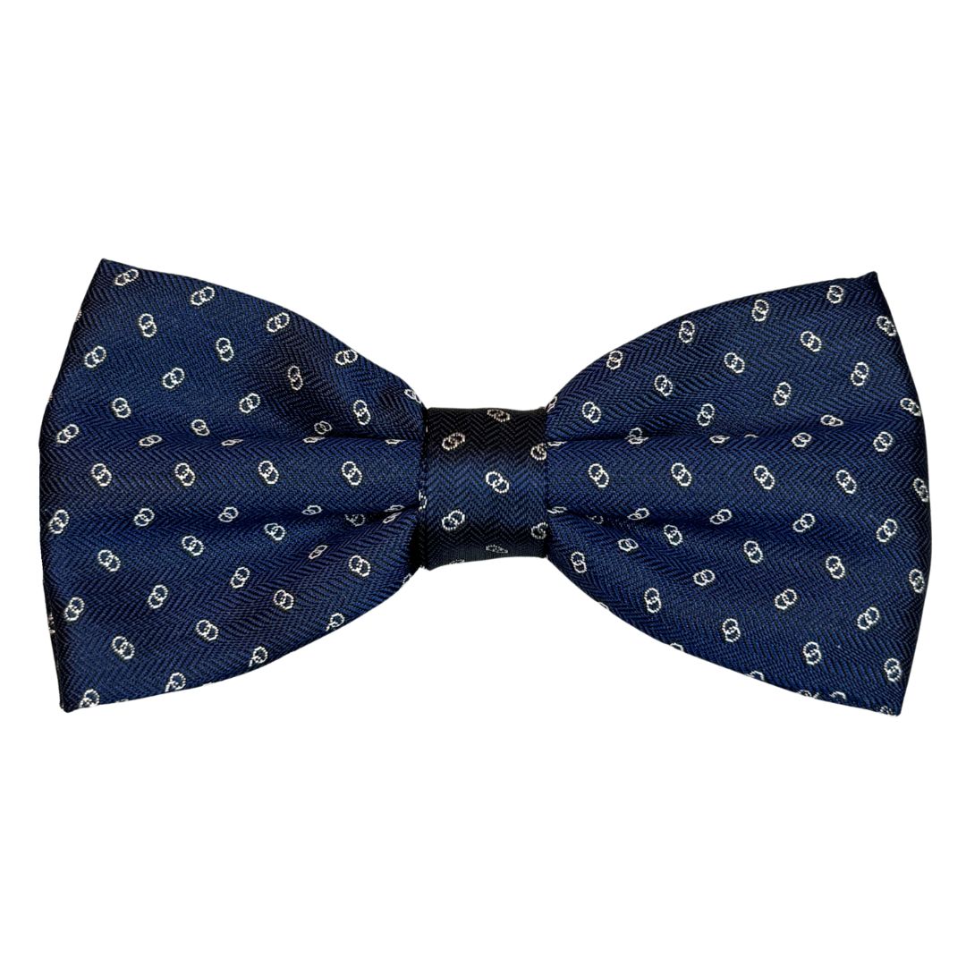 Papillon in seta jacquard anelli uniti rifinito a mano con cura sartoriale