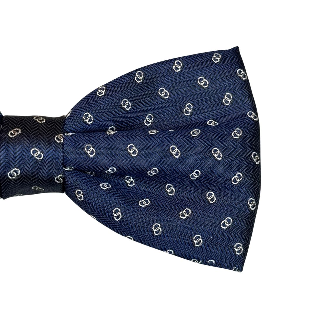 Papillon in seta jacquard anelli uniti rifinito a mano con cura sartoriale