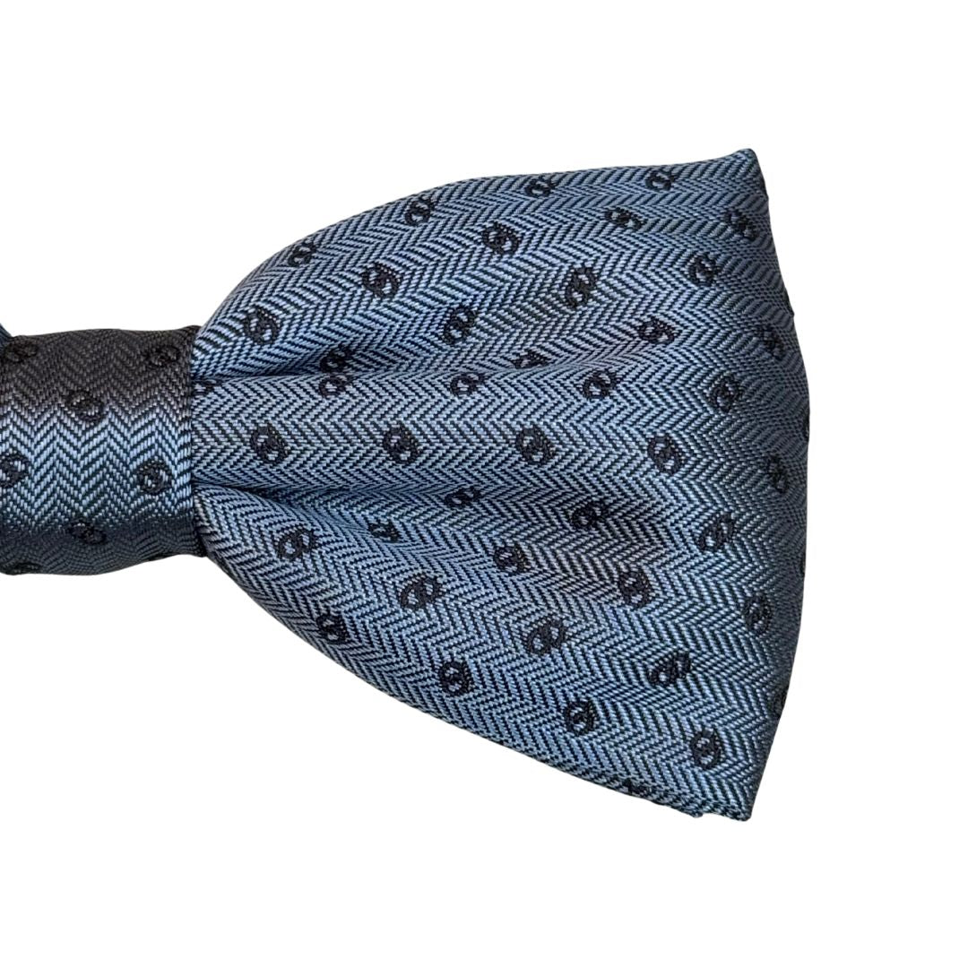 Papillon in seta jacquard anelli uniti rifinito a mano con cura sartoriale