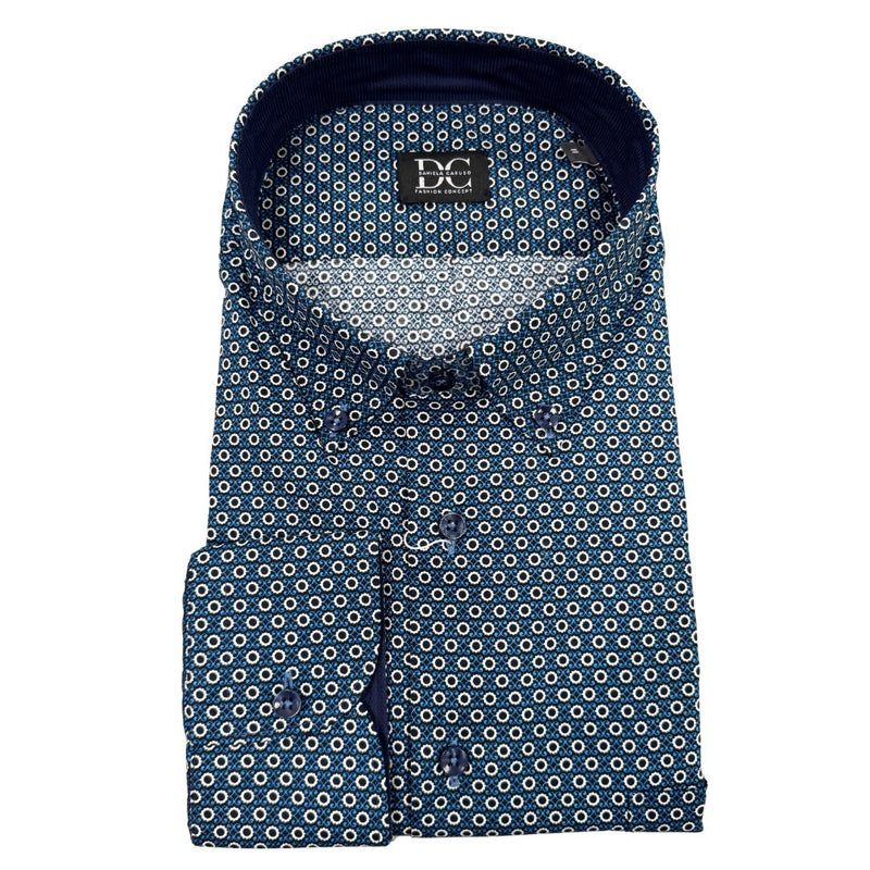 Camicia uomo button down elastam fantasia