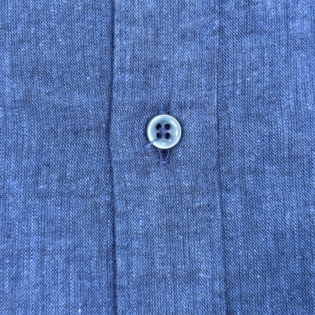 Camicia uomo classica tinta unita lino collo francese  cannole' avanti