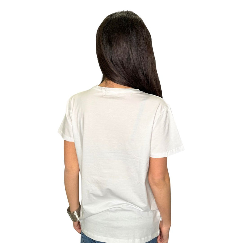 T-shirt donna chic con strass