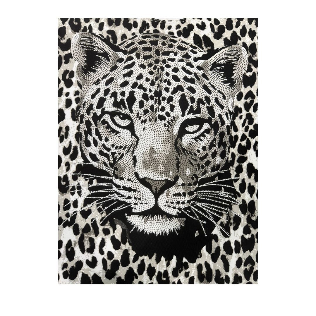 T-shirt donna leo con strass