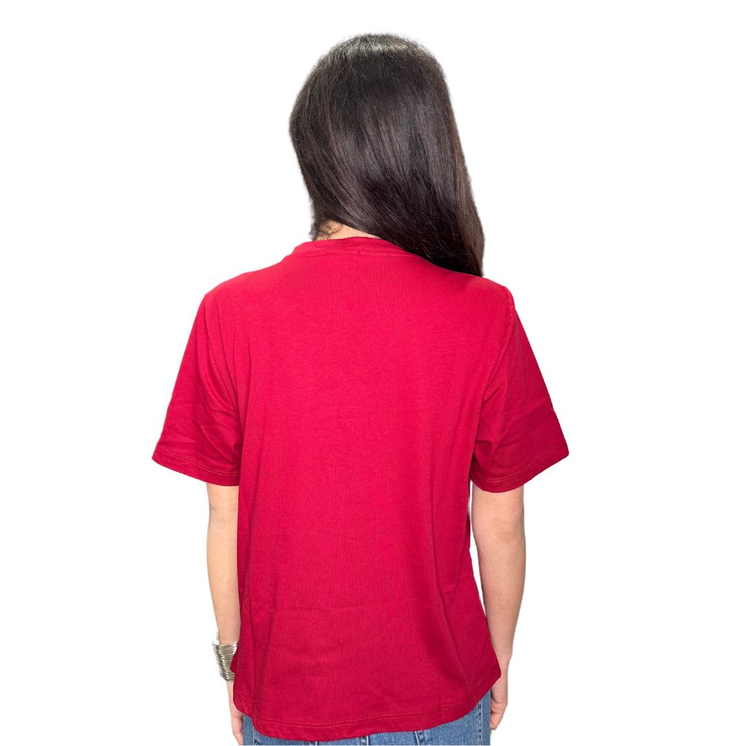 Blusa donna morbida con scollo a nodo