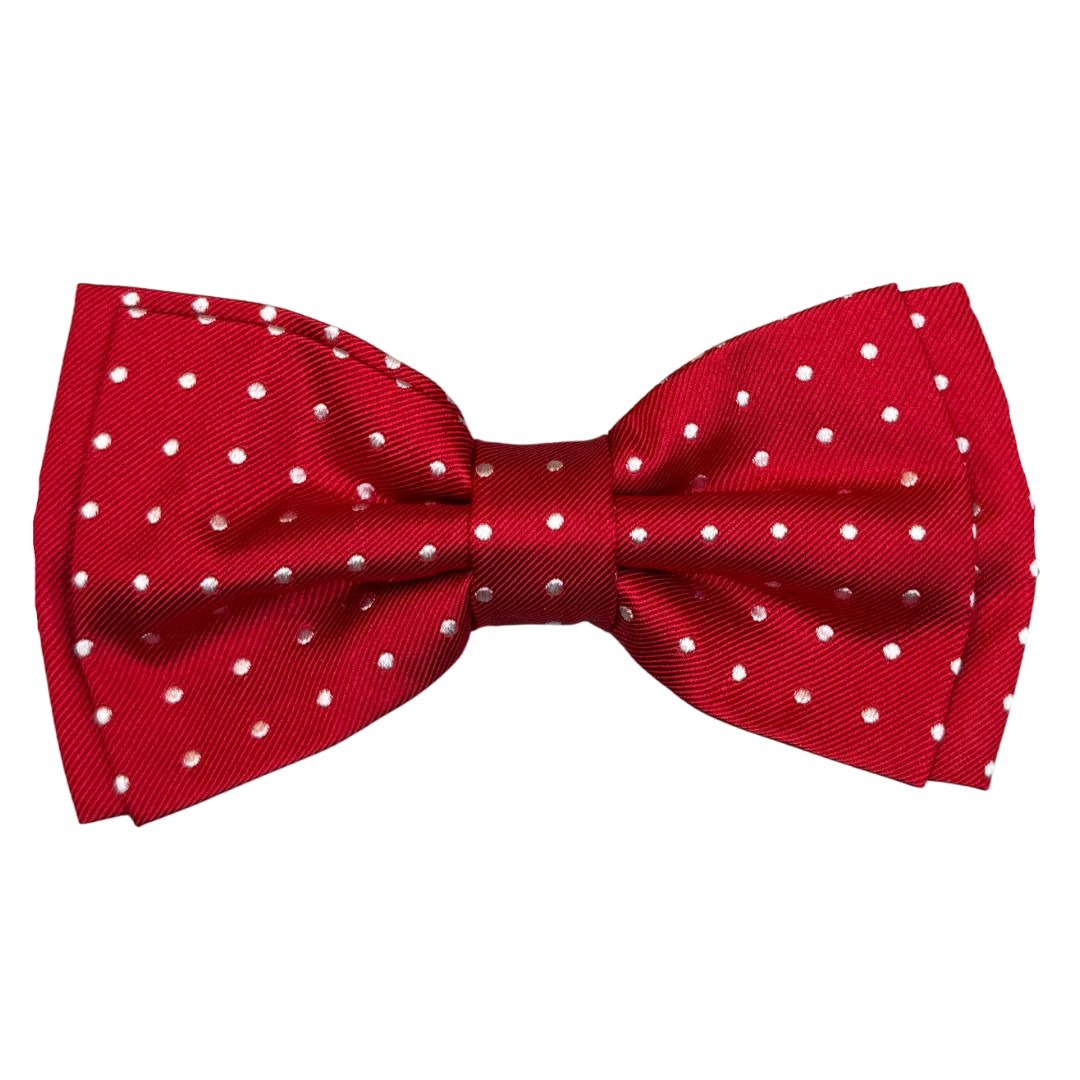 Papillon in faille di seta pois bianchi