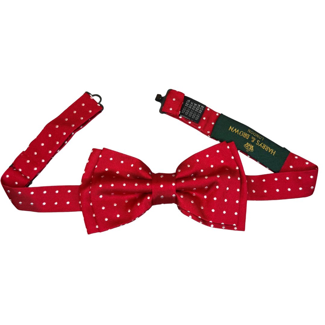 Papillon in faille di seta pois bianchi