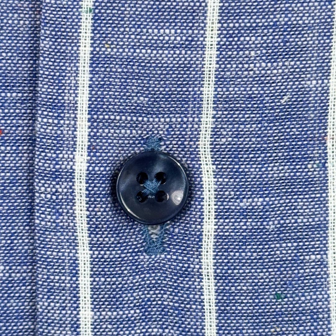 Camicia uomo button down misto lino extra fit righe