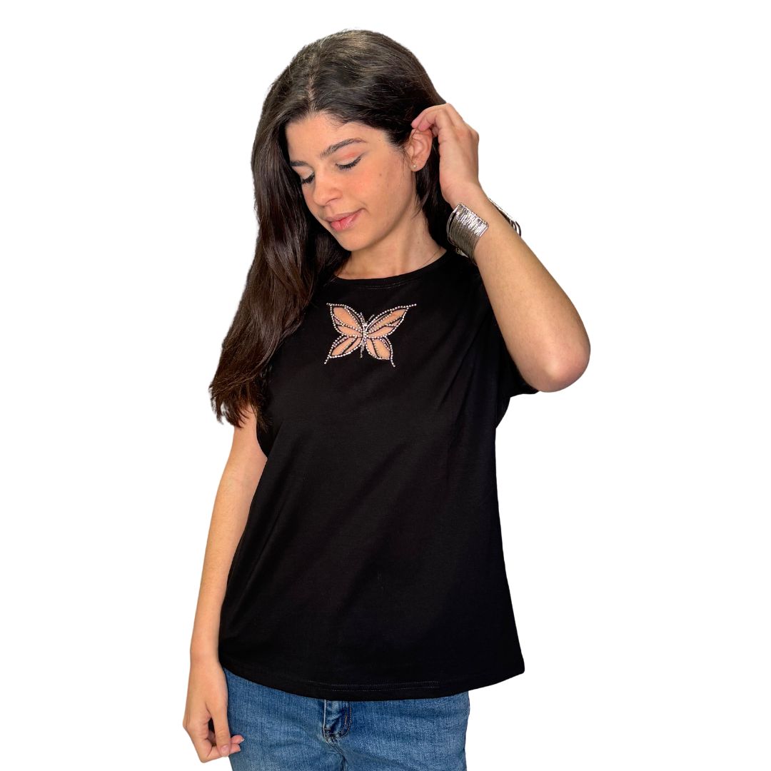 T-shirt donna farfalla