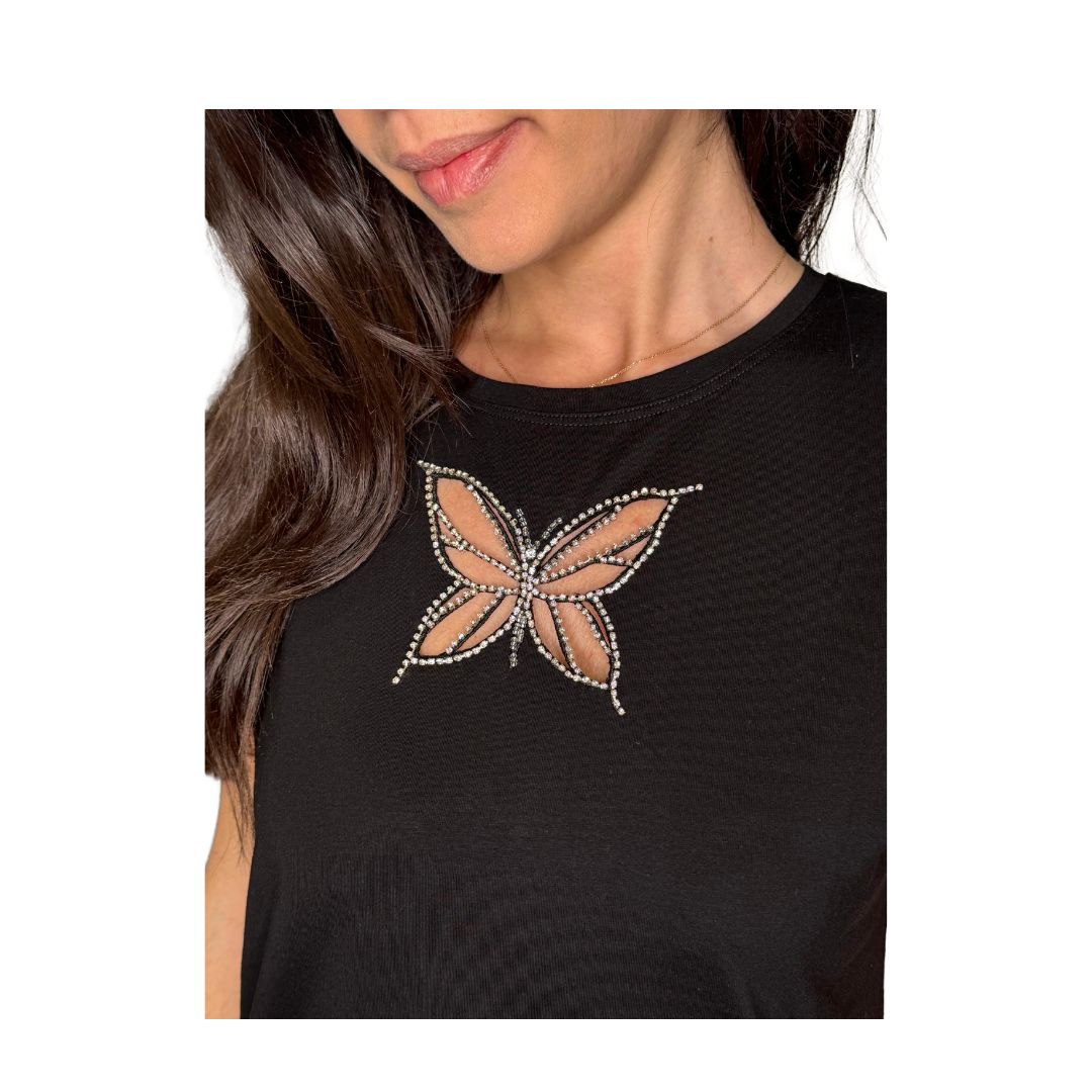 T-shirt donna farfalla