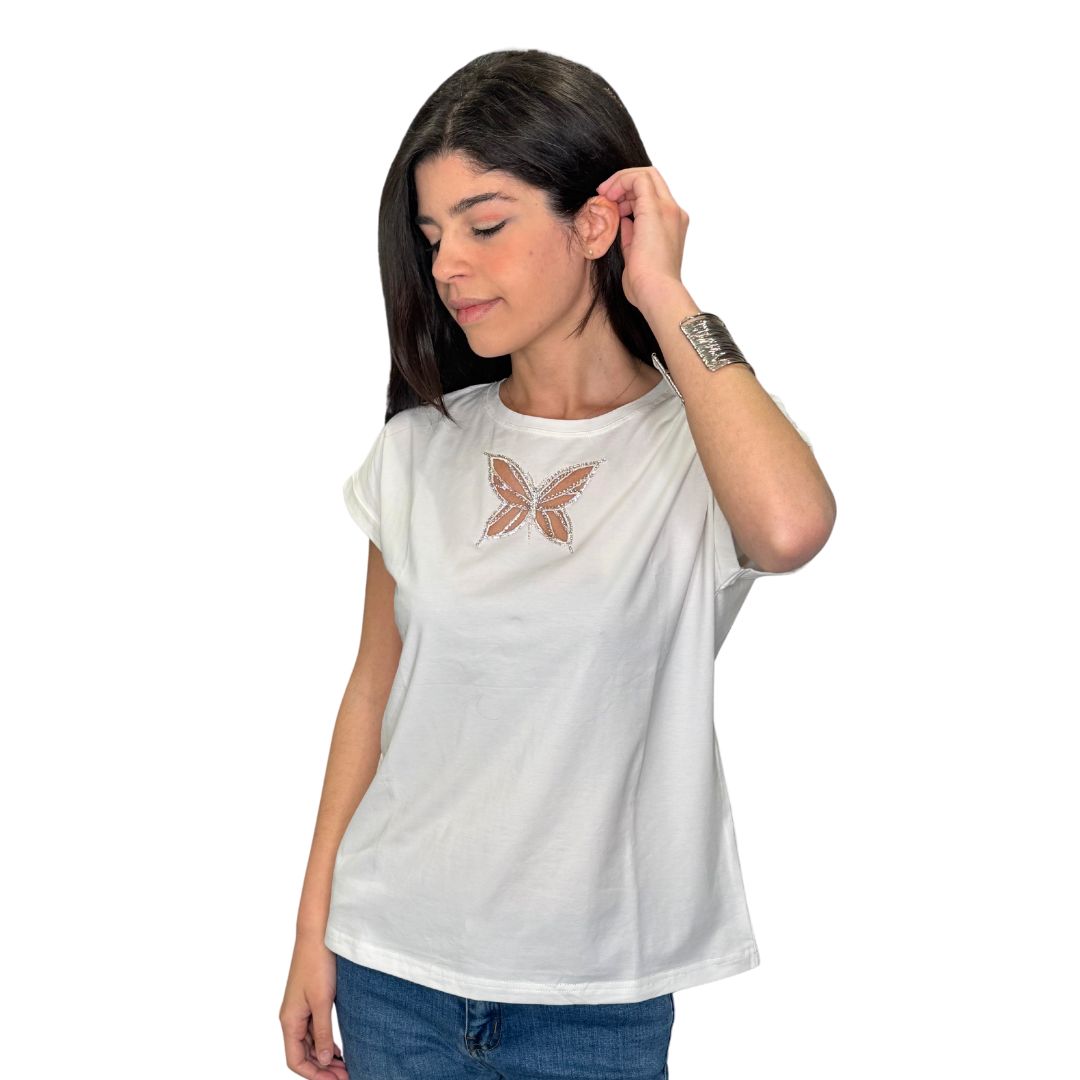 T-shirt donna farfalla