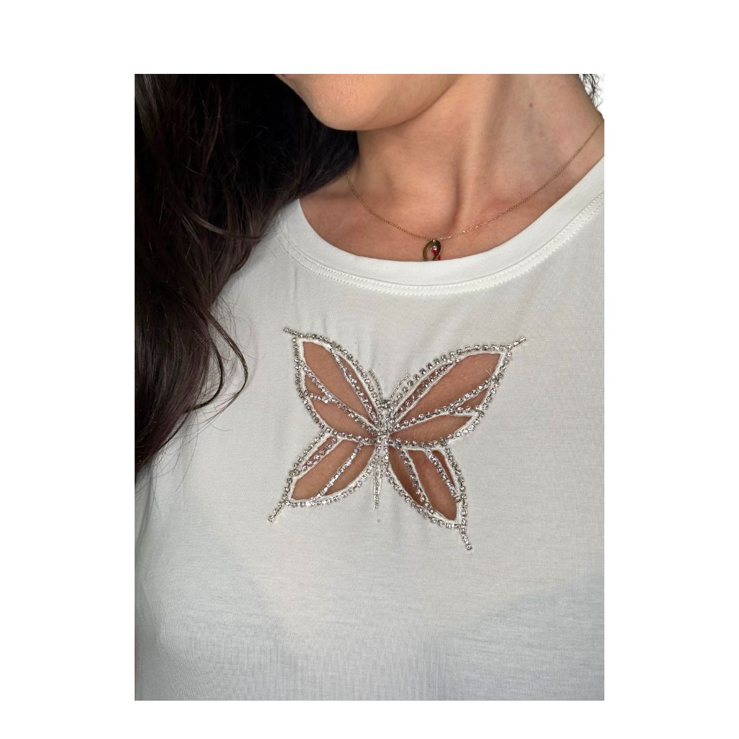 T-shirt donna farfalla