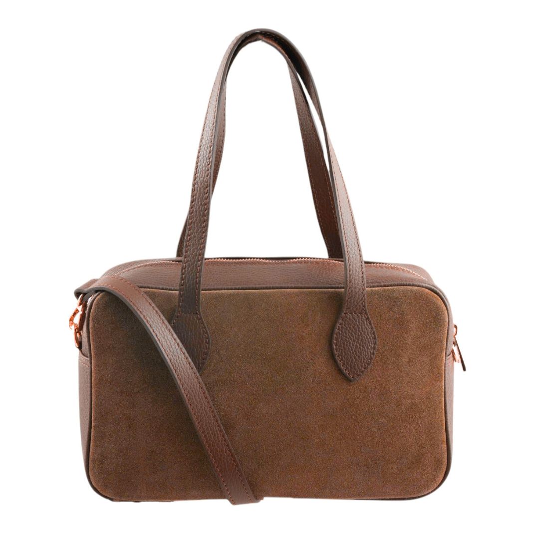 Borsa con manici e tracolla Pelle Scamosciata