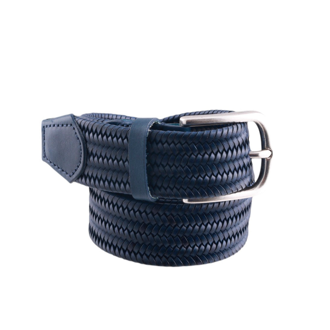 Cintura Uomo Intrecciata e Elasticizzata in Cuoio Rigenerato